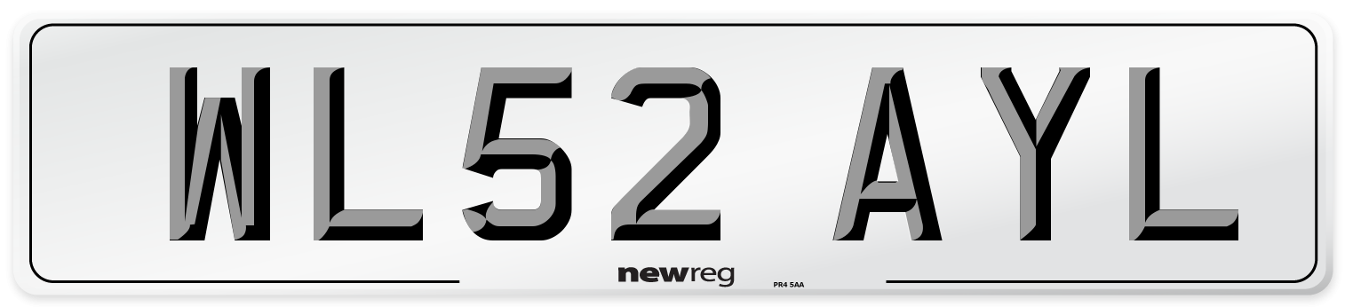 WL52 AYL Number Plate from New Reg